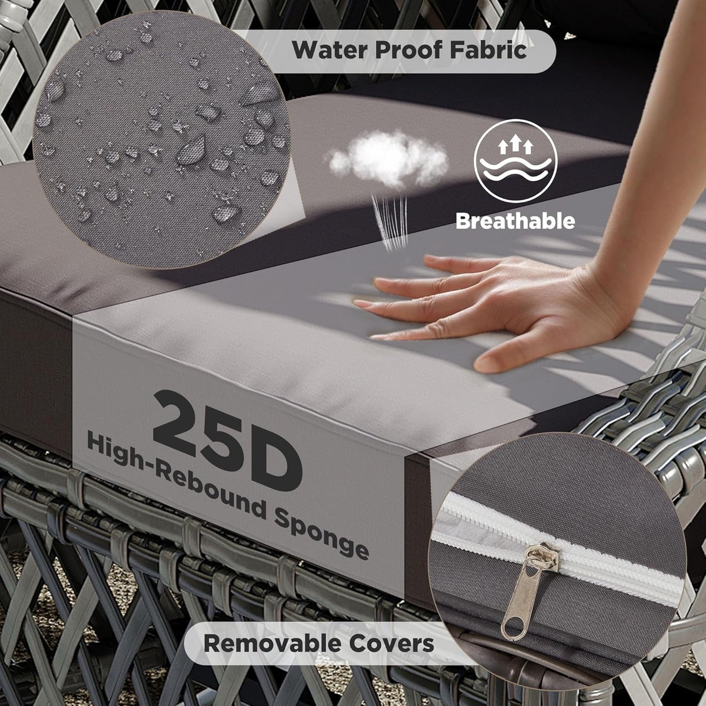 7 Piece Wicker Patio Furniture Set with Storage Coffee Table