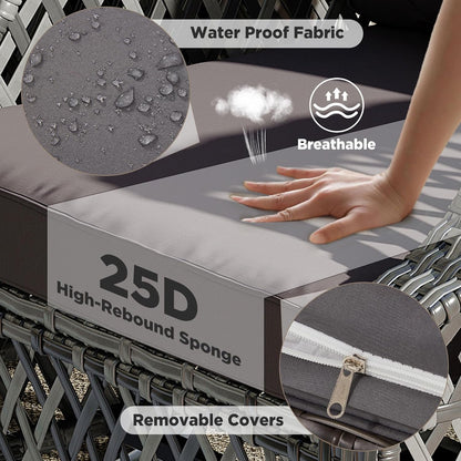 7 Piece Wicker Patio Furniture Set with Storage Coffee Table