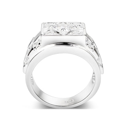LO5S164- Sterling Silver   Ring with Clear CZ   High Polished(No Plated)-2
