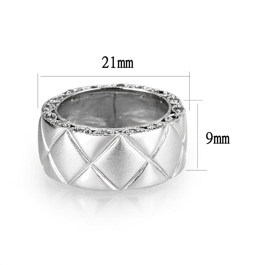 LO5S052- Sterling Silver Ring with Epoxy High Polished( NO Plating)