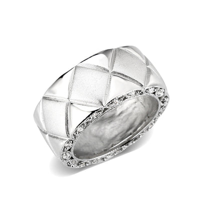 LO5S052- Sterling Silver Ring with Epoxy High Polished( NO Plating)