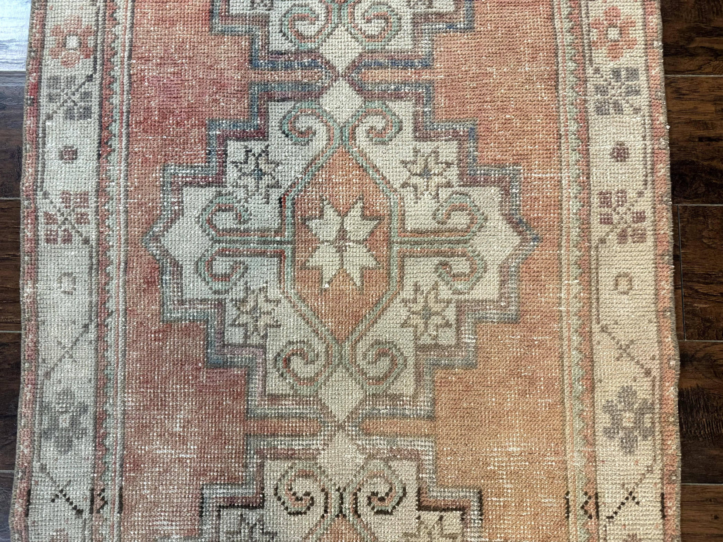 Antique Turkish Runner Rug 3 x 9.6, Farmhouse Rug, Geometric Runner, Handmade, Vintage Rug for Modern Home-3