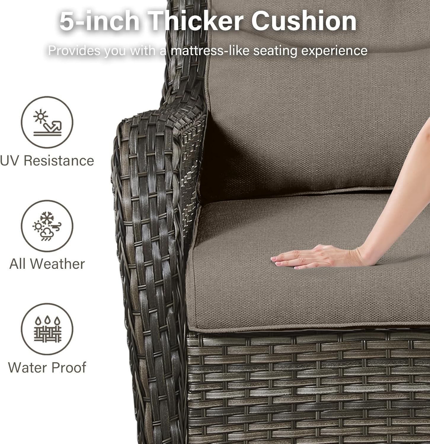 Outdoor Swivel Rocker Patio Chairs Set with Table-4