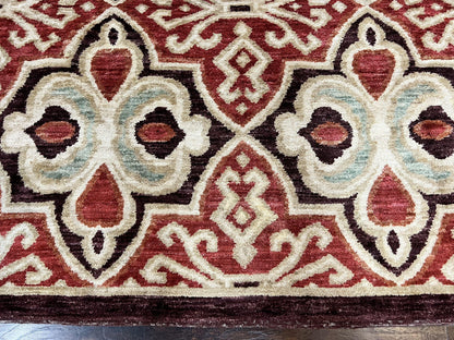 Portuguese Rug 9x12, Vintage Carpet, Handmade Wool Rug
