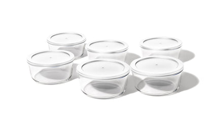 Glass Food Storage Containers - 12 Piece 4 Cup Set (6 Containers + 6 Lids)White-2