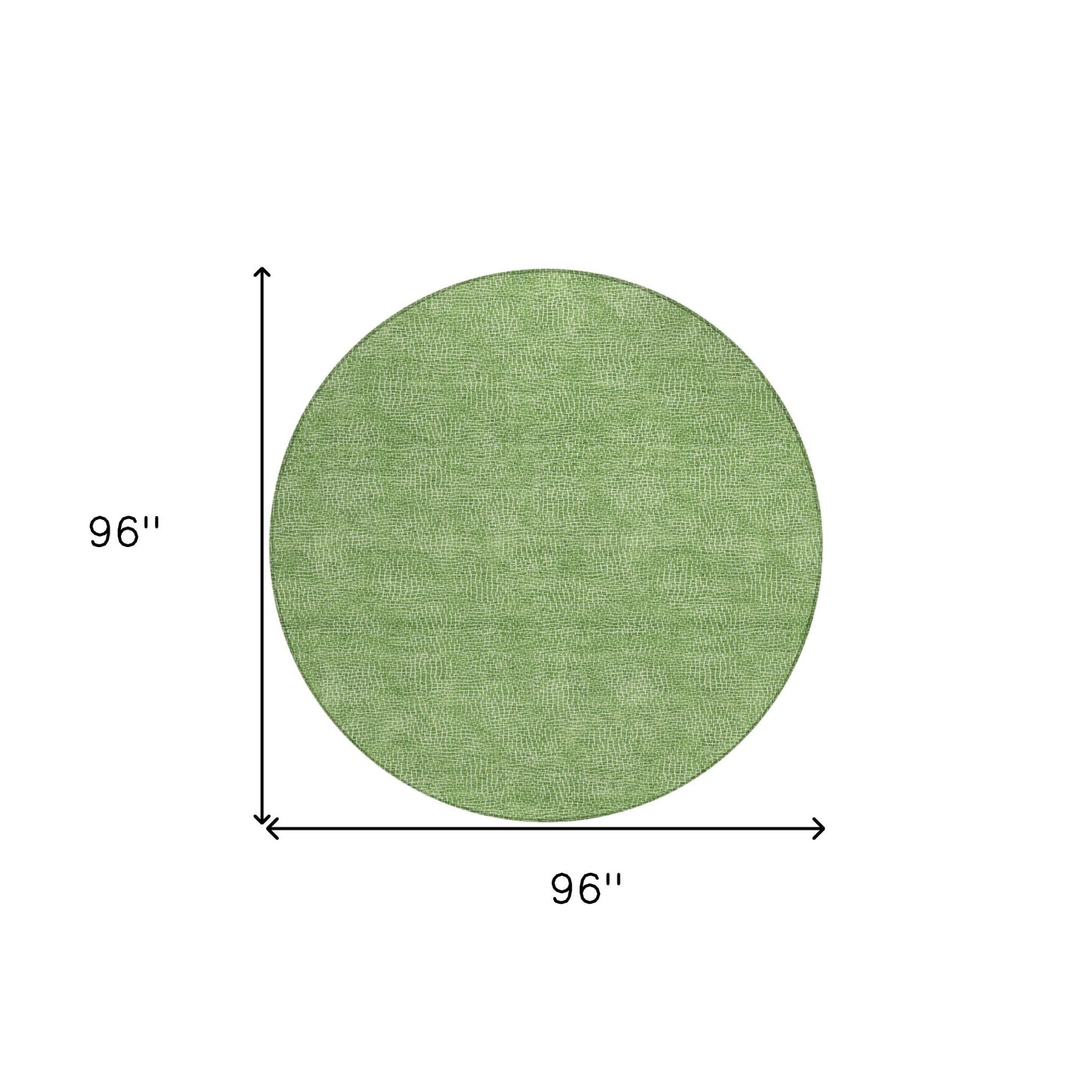 8' Green And Ivory Round Geometric Washable Indoor Outdoor Area Rug