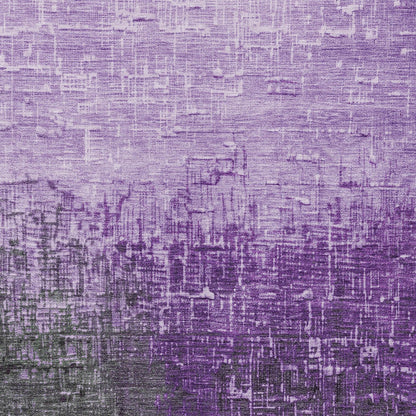 9' X 12' Purple And Dark Gray Ombre Washable Indoor Outdoor Area Rug