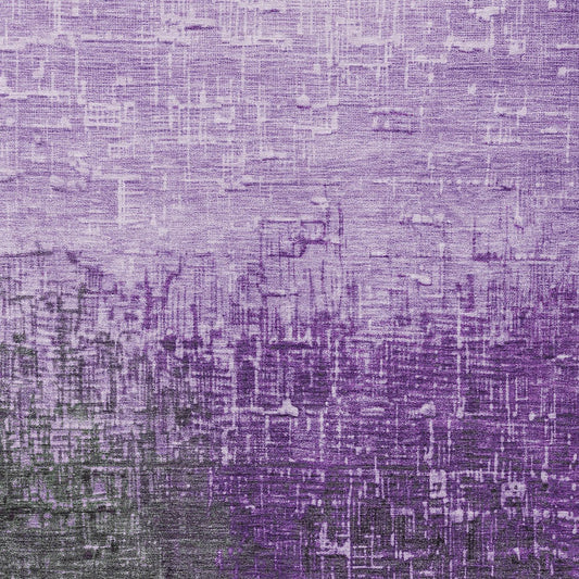 9' X 12' Purple And Dark Gray Ombre Washable Indoor Outdoor Area Rug