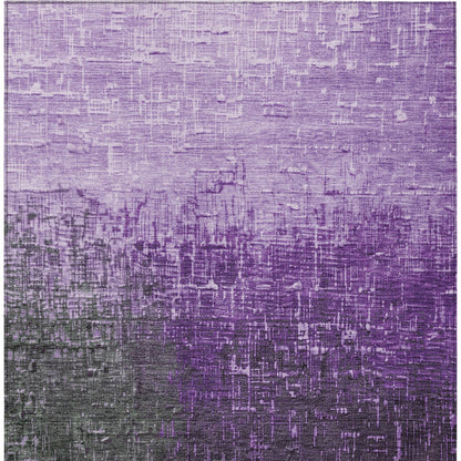 9' X 12' Purple And Dark Gray Ombre Washable Indoor Outdoor Area Rug