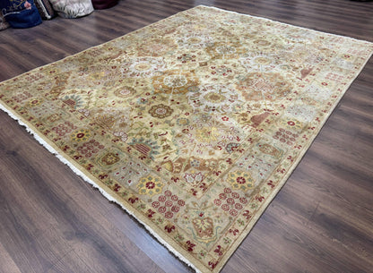 Indo Persian Rug 8x10, Indian Rug, Soft Wool Rug, Oushak Style Rug, Handmade Rug