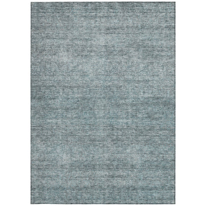 3' X 5' Blue And Ivory Abstract Washable Indoor Outdoor Area Rug