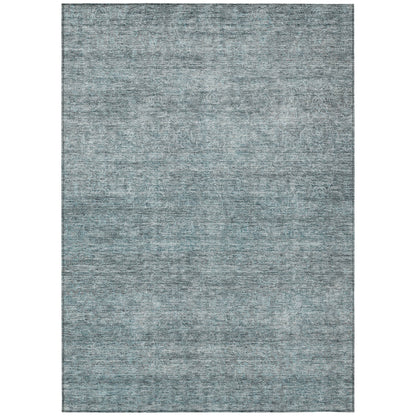 3' X 5' Blue And Ivory Abstract Washable Indoor Outdoor Area Rug