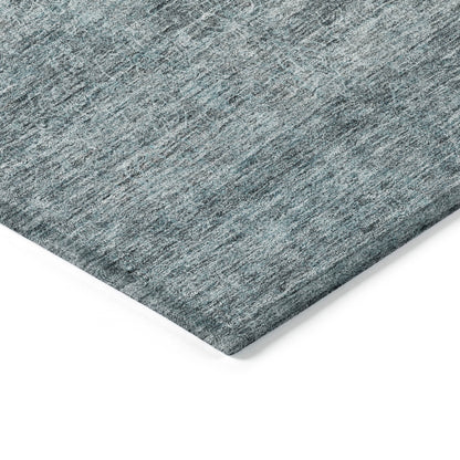 3' X 5' Blue And Ivory Abstract Washable Indoor Outdoor Area Rug