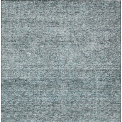 3' X 5' Blue And Ivory Abstract Washable Indoor Outdoor Area Rug