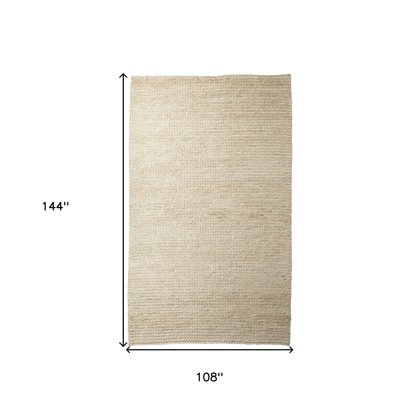 9' X 12' Natural Jute Hand Woven Area Rug