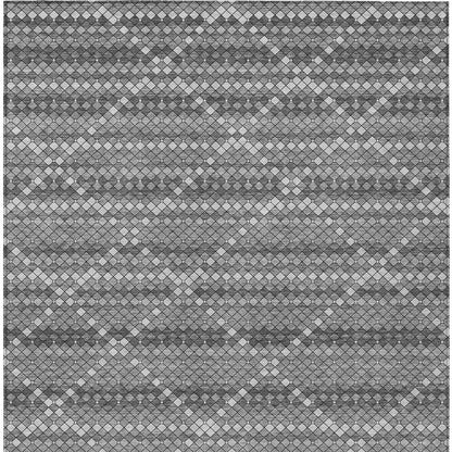 10' X 14' Gray And Silver Geometric Washable Indoor Outdoor Area Rug