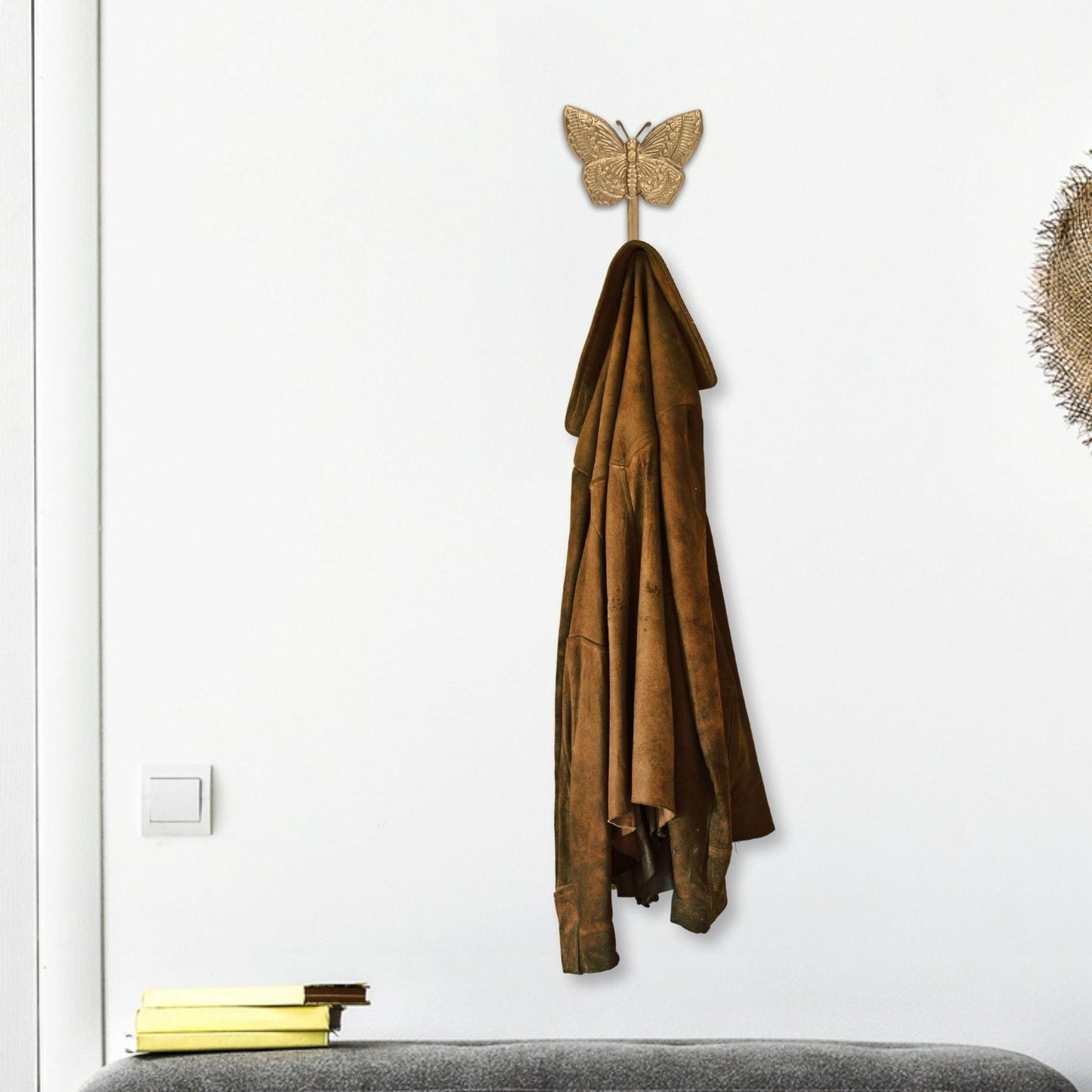 5" Gold Cast Iron Butterfly Wall Hook