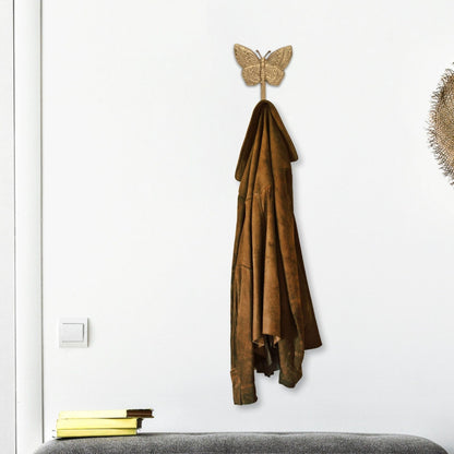 5" Gold Cast Iron Butterfly Wall Hook
