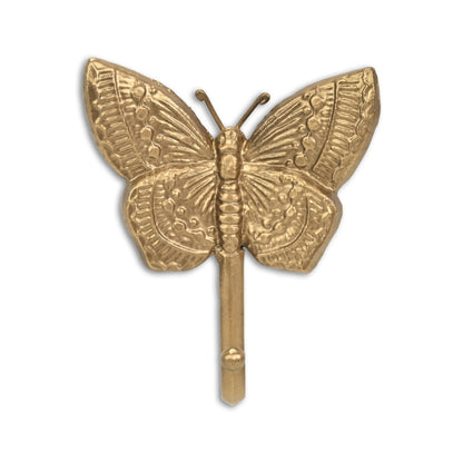 5" Gold Cast Iron Butterfly Wall Hook