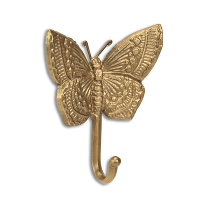 5" Gold Cast Iron Butterfly Wall Hook