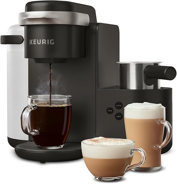 Keurig K-Cafe Single-Serve K-Cup Coffee Maker, Latte Maker and Cappuccino Maker, Comes with Dishwasher Safe Milk Frother, Coffee Shot Capability, Compatible with all Keurig K-Cup Pods, Dark Charcoal