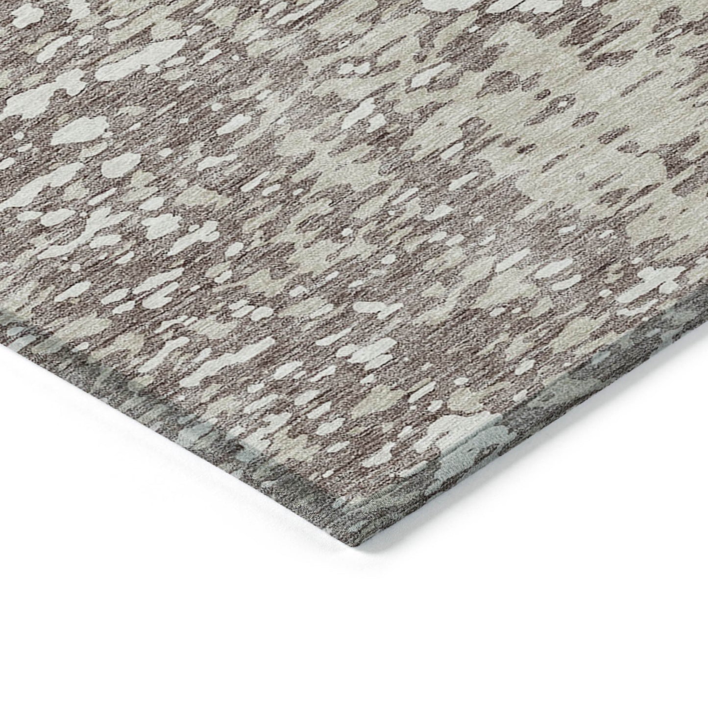 5' X 8' Taupe And Ivory Abstract Washable Indoor Outdoor Area Rug