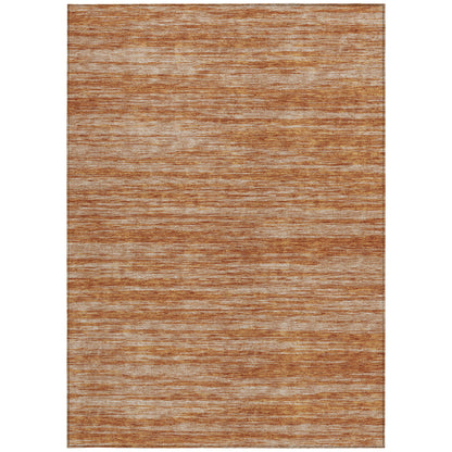 3' X 5' Copper And Rust Abstract Washable Indoor Outdoor Area Rug