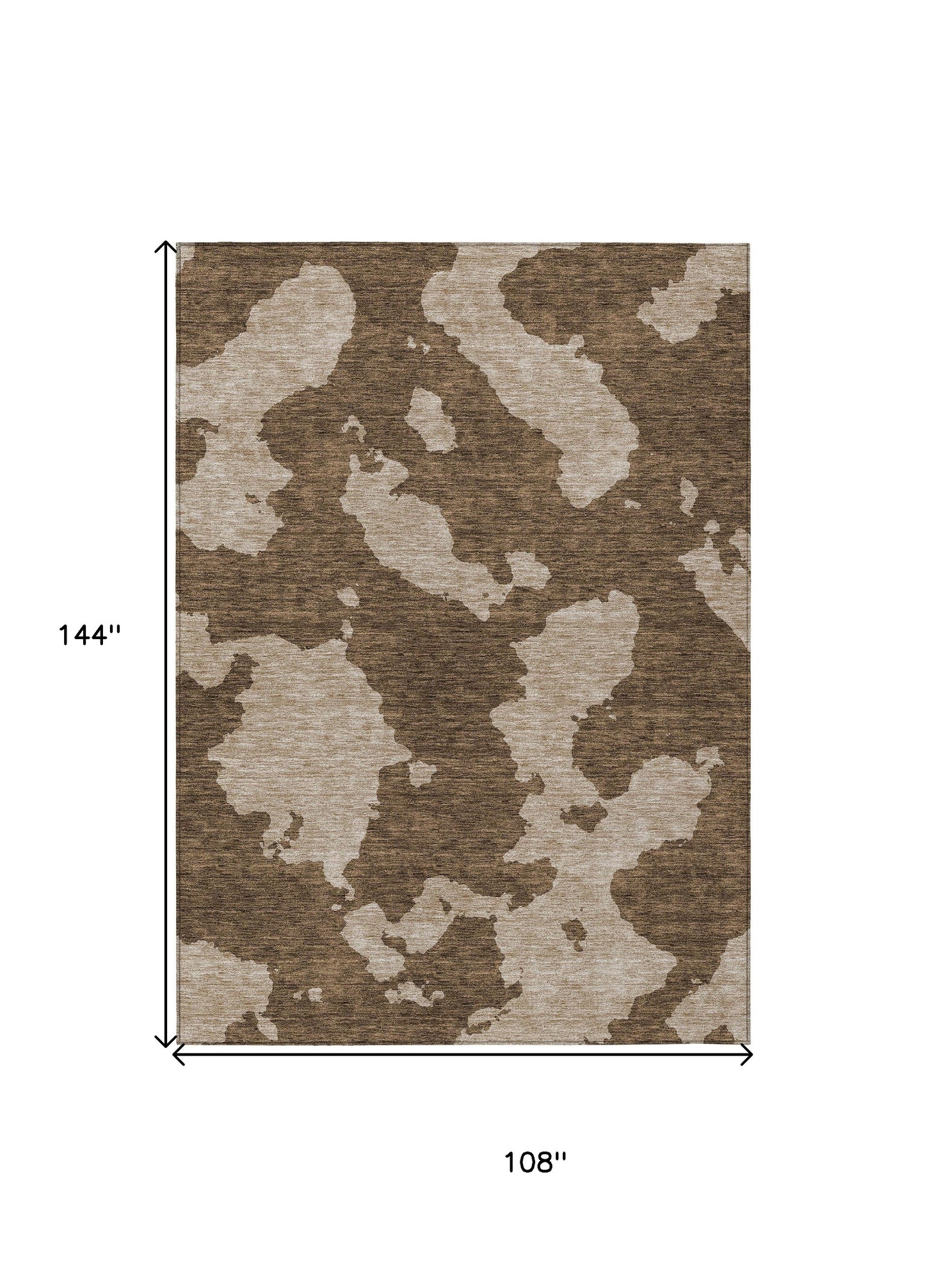 9' X 12' Brown And Beige Abstract Washable Indoor Outdoor Area Rug