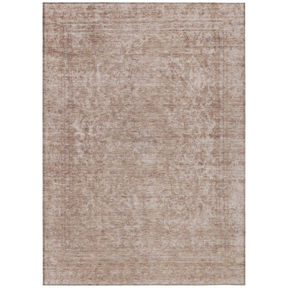 10' X 14' Copper And Beige Abstract Washable Indoor Outdoor Area Rug