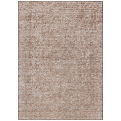 10' X 14' Copper And Beige Abstract Washable Indoor Outdoor Area Rug