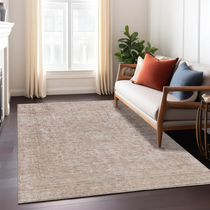 10' X 14' Copper And Beige Abstract Washable Indoor Outdoor Area Rug