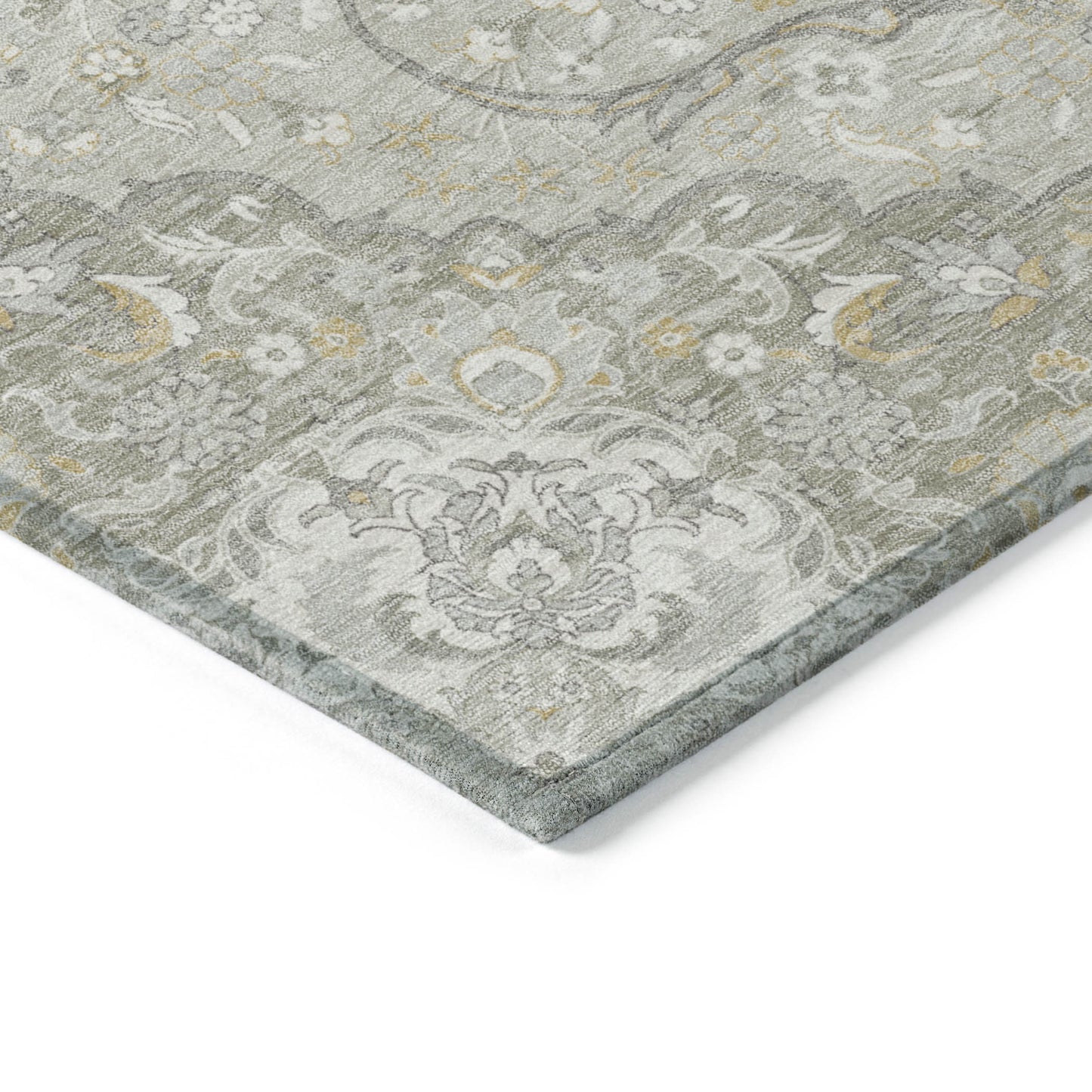 9' X 12' Taupe And Ivory Medallion Washable Indoor Outdoor Area Rug