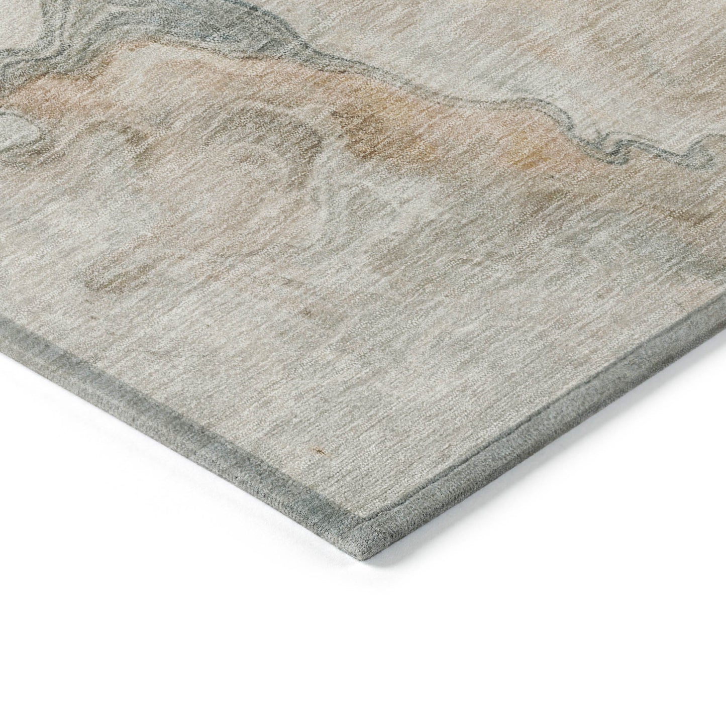 8' X 10' Teal Blue Coral And Ivory Abstract Washable Indoor Outdoor Area Rug