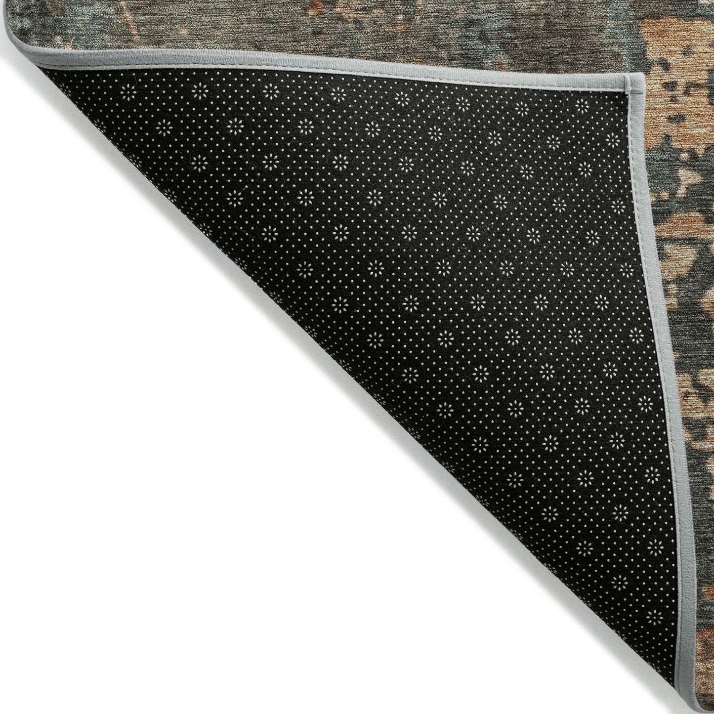 8' X 10' Pale Aqua Copper And Beige Abstract Washable Indoor Outdoor Area Rug