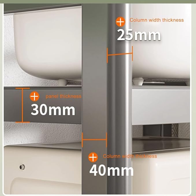 Microwave Stand with Adjustable Shelving, Freestanding Metal Storage Rack for Kitchen, Rolling Caster Bakers Rack for Dishes, Spices, Pots, and Pans - Space-Saving Solution
