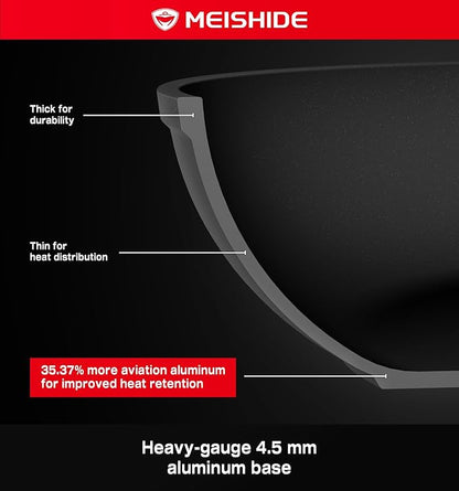 Pots and Pans Set Nonstick 8Pcs Cookware Sets, PFAS/PFOS/PFOA/BPA Free Induction Cookware Non-Stick Cooking Set with Frying Pans & Saucepans, Black