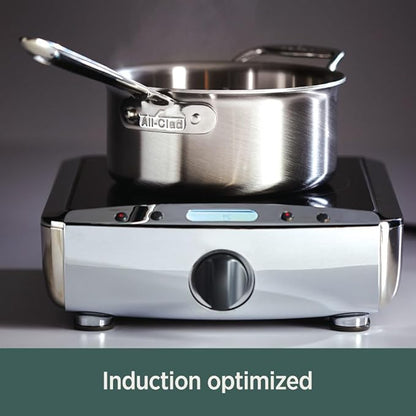 All-Clad D5 5-Ply Brushed Stainless Steel Soup Pot 4 Quart Induction Oven Broiler Safe 600F   Pots and Pans, Cookware Silver