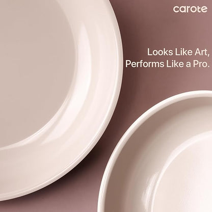 CAROTE Ceramic Cookware Sets, Pots and Pans Set Non Stick Non Toxic, Induction Cookware, Kitchen Cookware Sets, Pots Set for Healthy Coooking 15PCS, Taupe