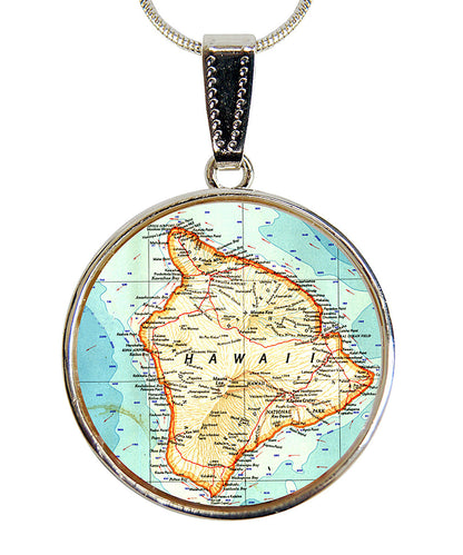 Hawaii Silver-Plated Mother of Pearl Jewelry Pendant Necklace - 44057