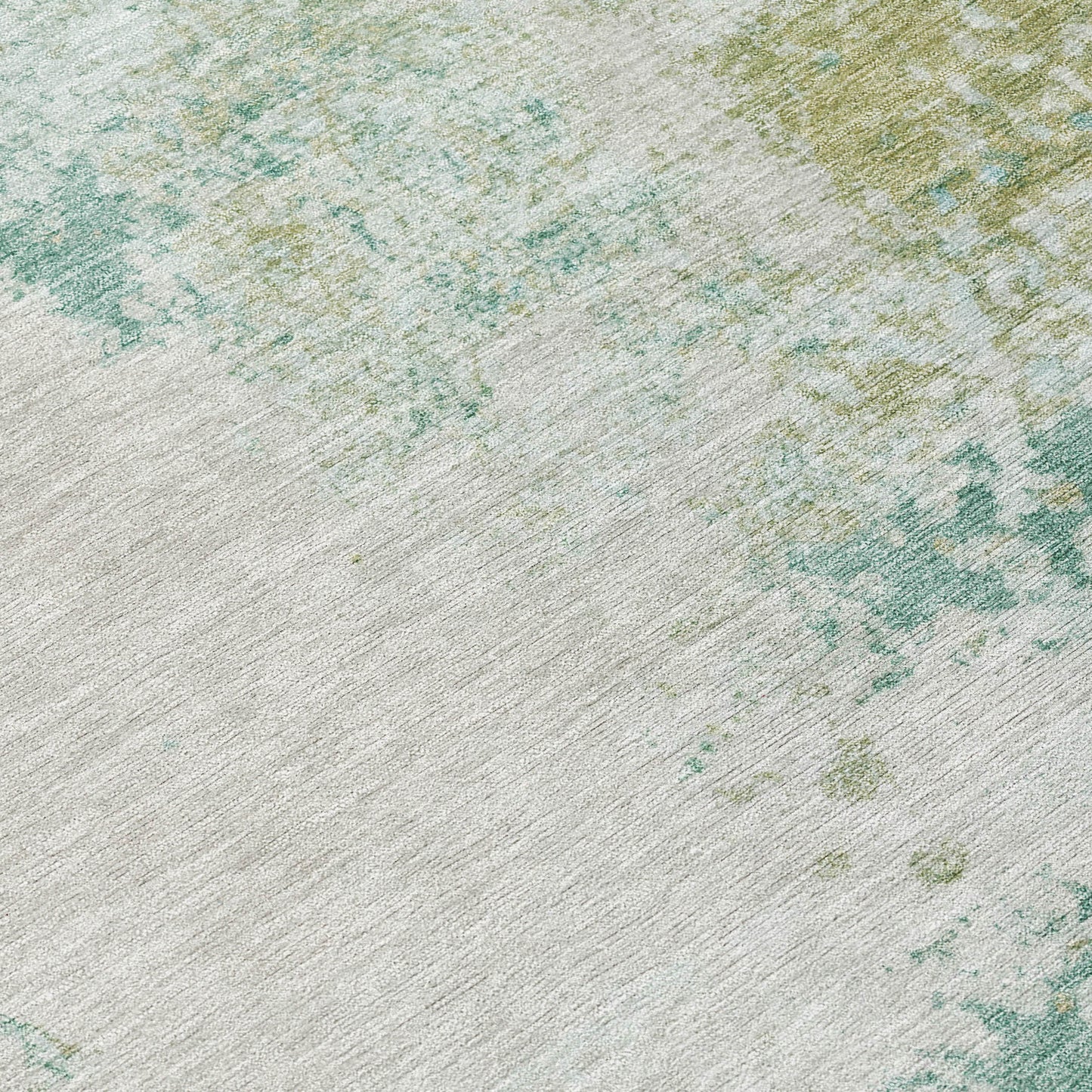 8' X 10' Beige Teal Blue And Ivory Abstract Washable Indoor Outdoor Area Rug