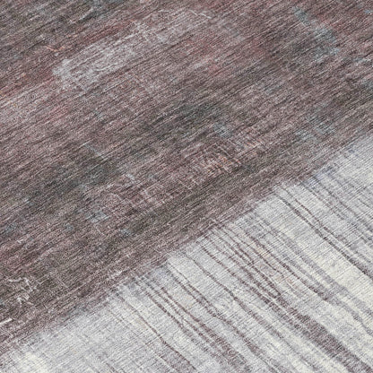 8' X 10' Rust And Ivory Abstract Washable Indoor Outdoor Area Rug