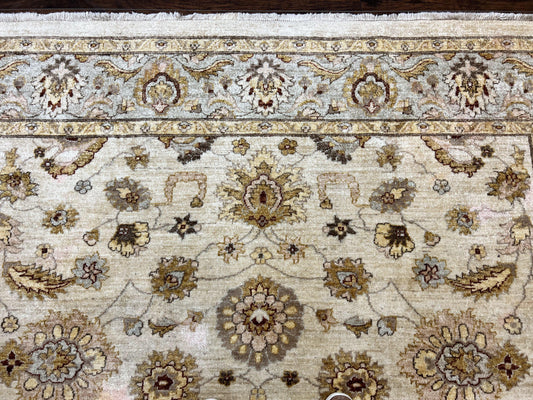 Peshawar Rug 8x10, Oushak Rug, Neutral Colors Hand Knotted Farmhouse Rug