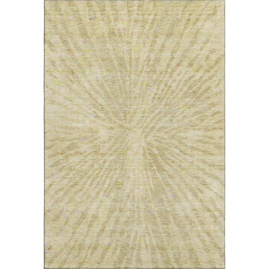 5' X 8' Wheat And Beige Zebra Print Washable Area Rug With UV Protection