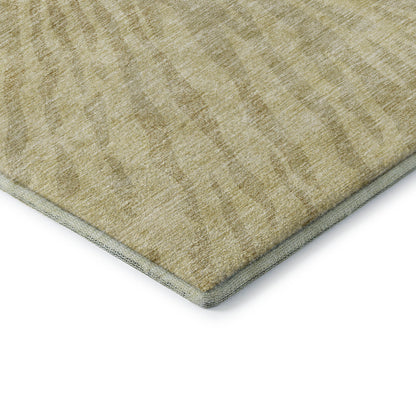 5' X 8' Wheat And Beige Zebra Print Washable Area Rug With UV Protection