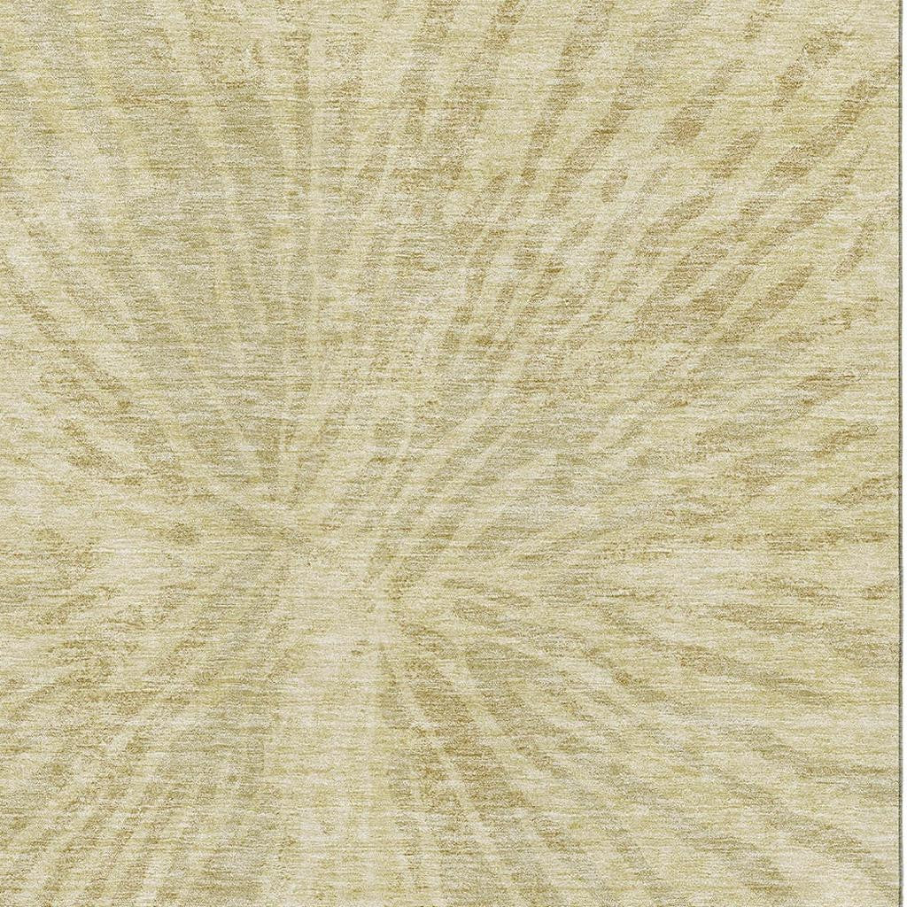 5' X 8' Wheat And Beige Zebra Print Washable Area Rug With UV Protection