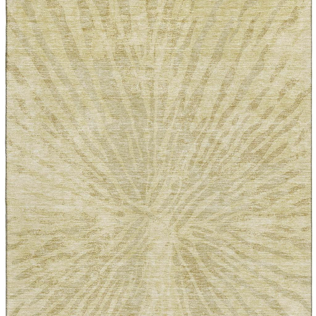 5' X 8' Wheat And Beige Zebra Print Washable Area Rug With UV Protection