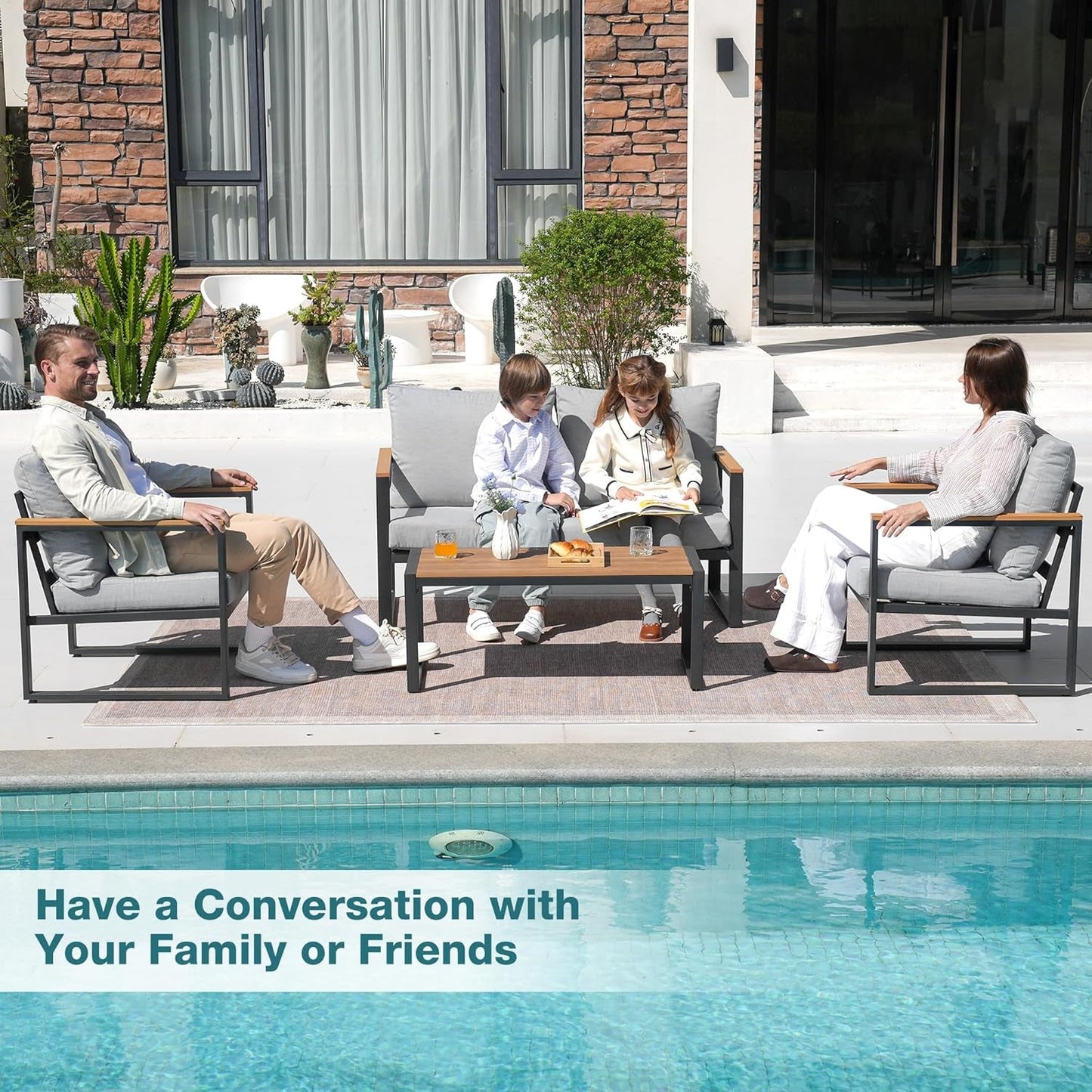 Durable Four Piece Outdoor Patio Furniture Set Upgrade