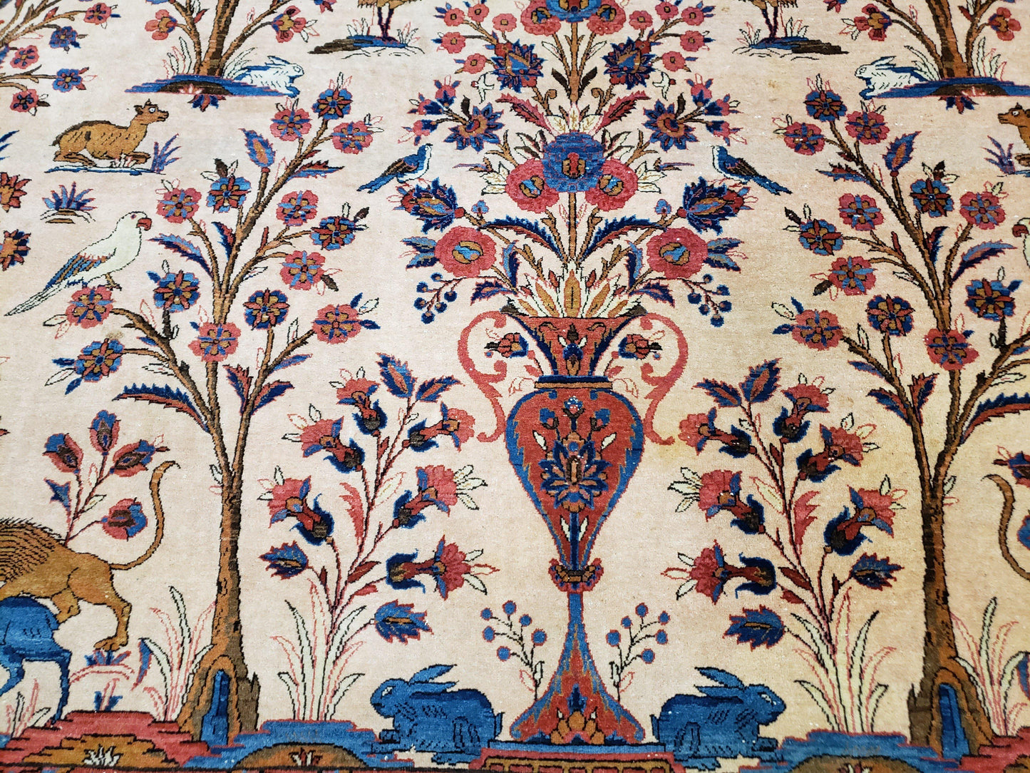 Antique Persian Kashan Tree of Life Rug 10x13-3