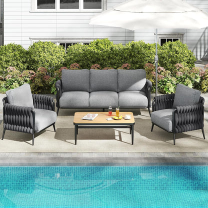 Stylish Outdoor Patio Furniture Set with Waterproof Cushions