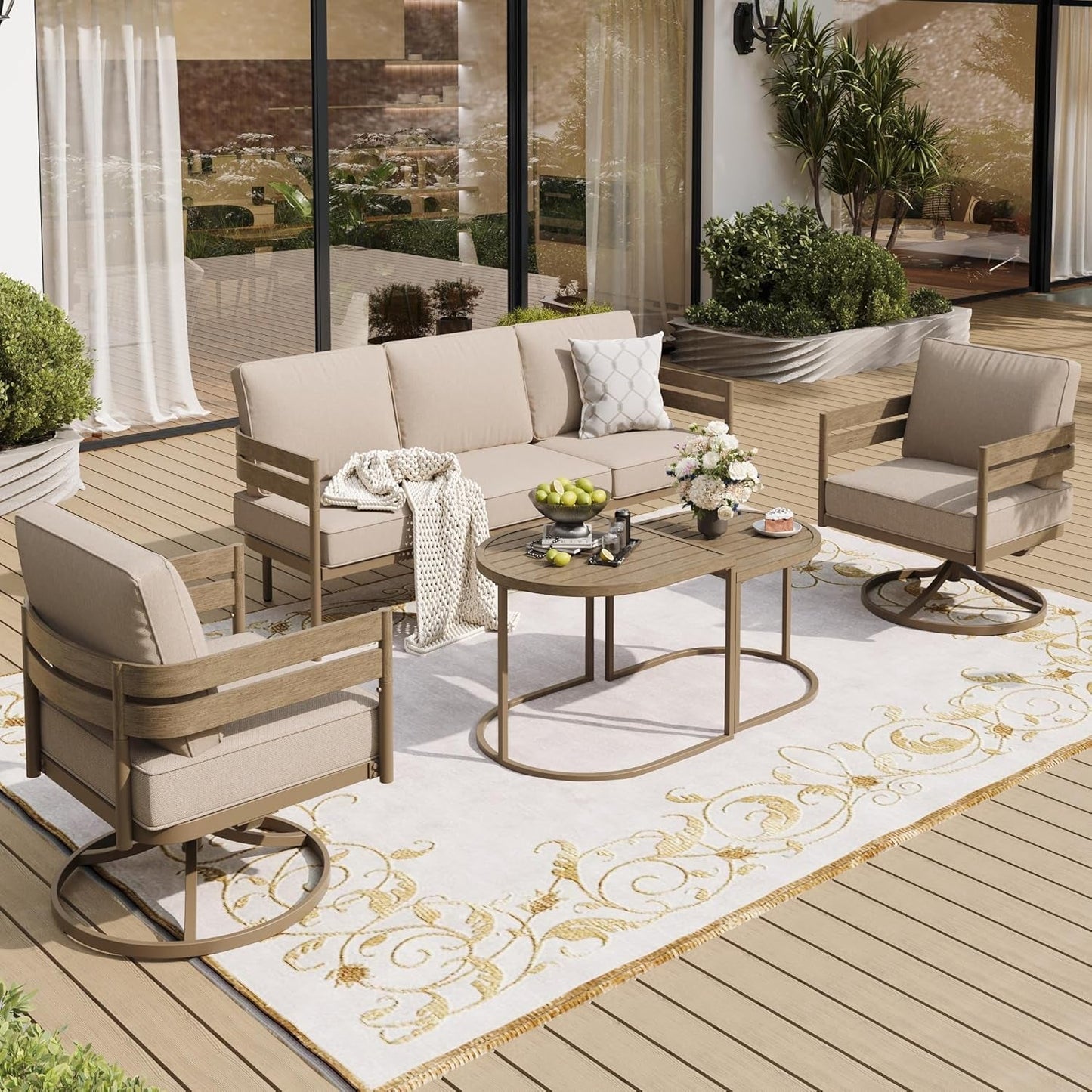 Modern Metal Frame Patio Furniture Set for Outdoor Comfort